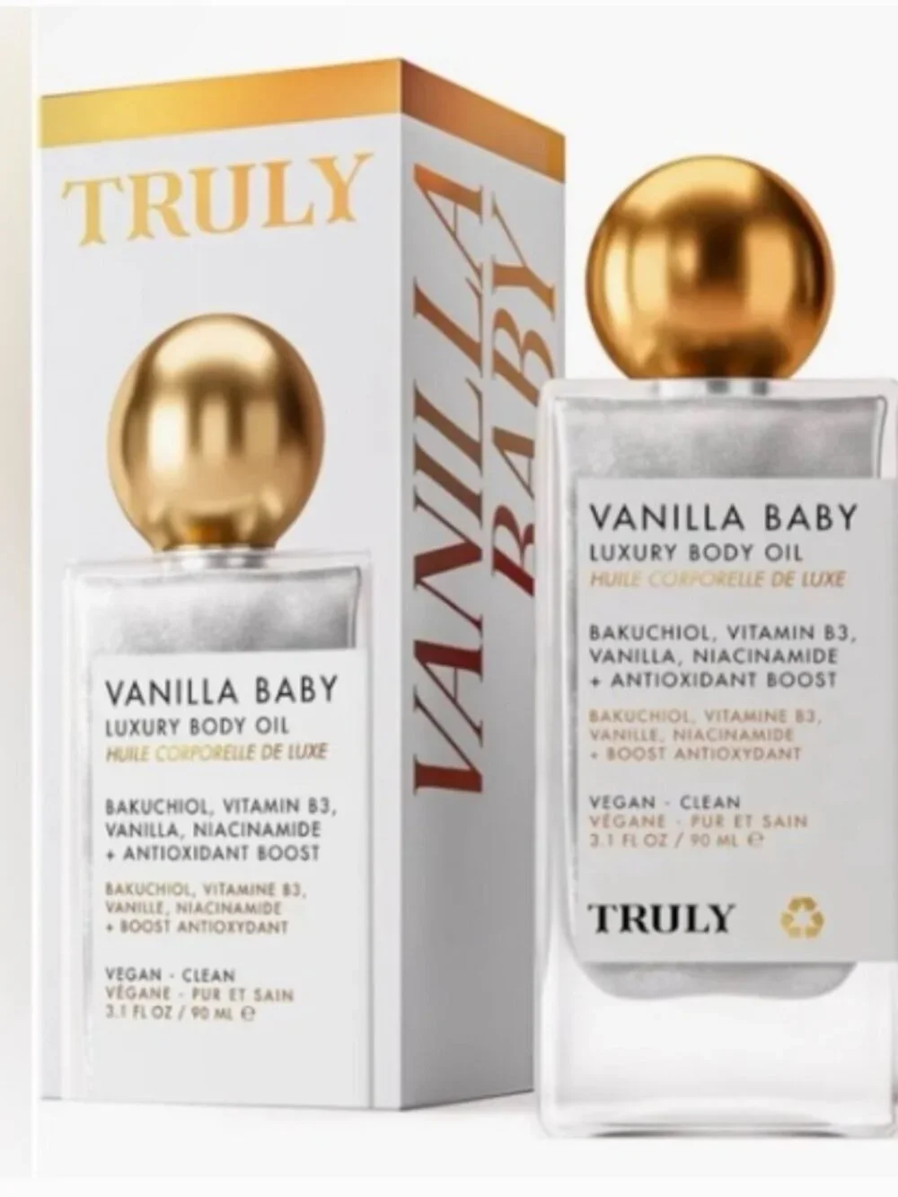 New TRULY Vanilla Baby Luxury Body Oil 1.7 fl oz
